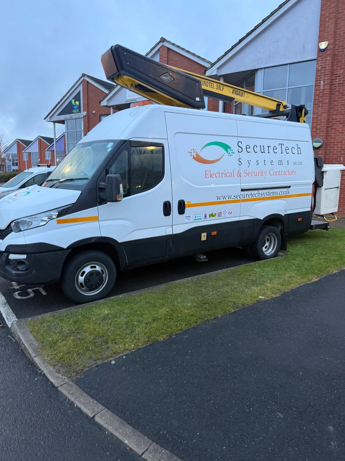 SecureTech Systems electrical and security contractor van